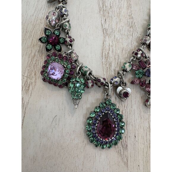 Otazu Flower Pendants Charm Statement Swarovski Crystal Necklace Fred Segal - Picture 2 of 7